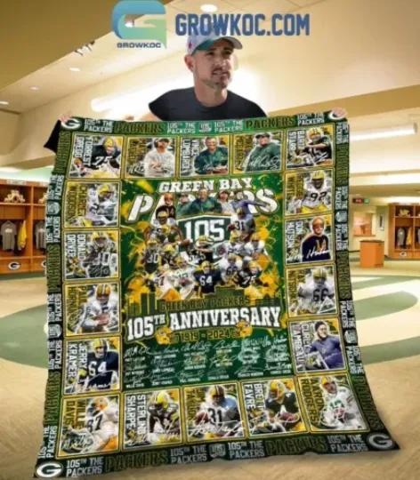 Green Bay Packers 1919-2024 For 105th Anniversary Fleece Blanket