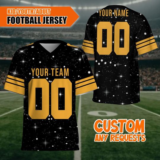 Customized Fraud Glitter Football Jersey Black American Football, Custom Bridesmaid Black Glitter Jersey Shirt, Glitter Bling Shirt