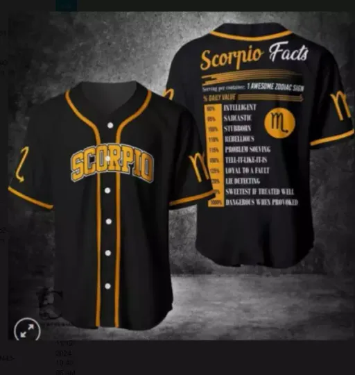 Scorpio Awesome Zodiac Facts baseball jersey- printed 3D jersey shirt