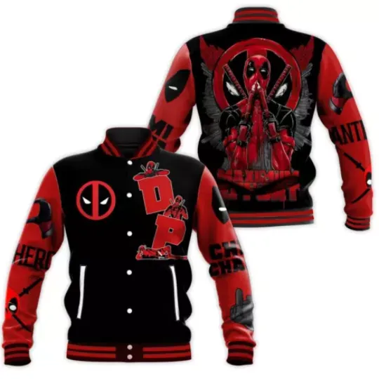 Deadpool Baseball Jacket, Deadpool Jacket