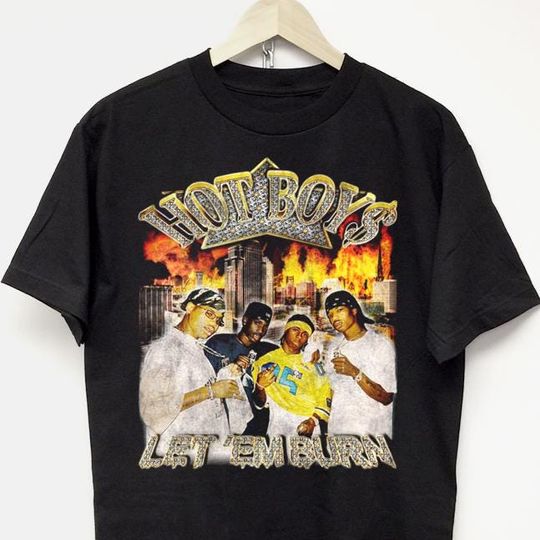 HOT BOYS T-SHIRT hip hop rap graphic tee vintage lil wayne no limit Travis drake tupac jordan playboi carti concert tour merch 90s y2k