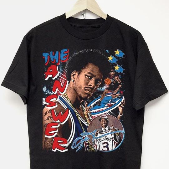 ALLEN IVERSON T-SHIRT vintage rap tee michael Jordan mike tyson Travis kanye west tupac playboi carti hip hop concert tour merch y2k
