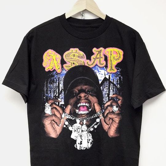 ASAP ROCKY T-SHIRT vintage rap tee playboi carti drake Travis jordan mike tyson lil yachty ken carson kanye west hip hop concert merch