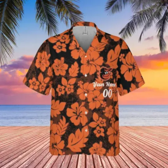 Baltimores team orioles Hawaiian shirt, customize name, fan gift baseball