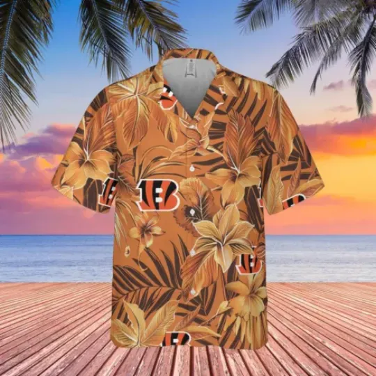 bengals button downs shirts, retro floral Hawaiians, primary logo