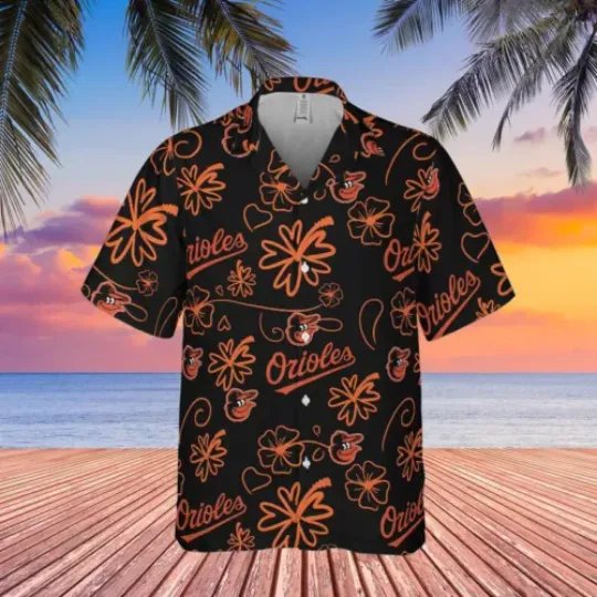 Baltimores baseball Oriole's button down shirt, cute aloha shirt, birdlands