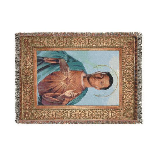 Josh Allen Jesus Woven Blanket - Buffalo Bills Fan Gift, Religious Football Home Decor