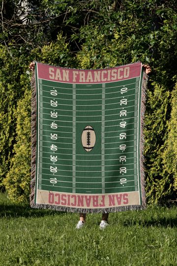 San Francisco, Woven Blanket, Football, Christmas Gift, Football Blanket, San Francisco Blanket