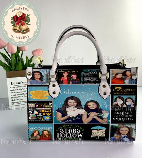 Gilmore Girls Leather Handbag, Gilmore Girls Christmas Vintage Handbag, Shoulder Bag, Crossbody Bag, Christmas Top Handle Bag