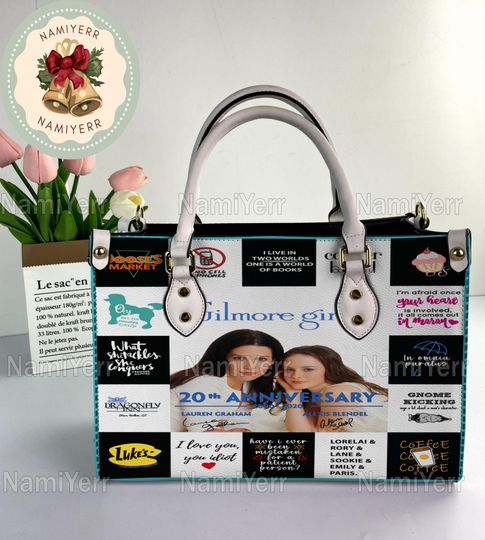 Gilmore Girls Leather Handbag, Gilmore Girls Christmas Vintage Handbag, Shoulder Bag, Crossbody Bag, Christmas Top Handle Bag