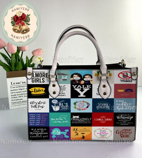 Gilmore Girls Leather Handbag, Gilmore Girls Christmas Vintage Handbag, Shoulder Bag, Crossbody Bag, Christmas Top Handle Bag