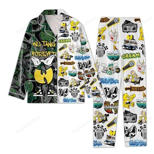 Wtang Clan Pajamas, WuTan Band Pj Set Pants, Hiphop Midnight Shirt, Rock Band Holiday Pajamas