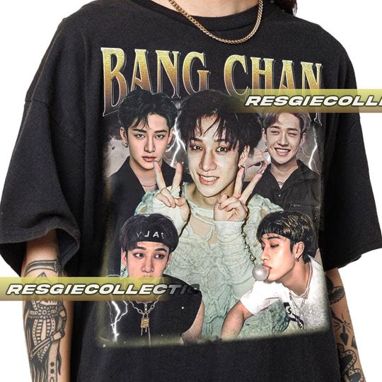 Limited Bang Chan Stray Kids Korean Pop Tshirt Vintage Unisex Shirt