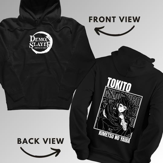 Muichiro Tokito Kimetsu no Yaiba demon Double Sided Hoodies | Anime Shirt | Trendy Manga Clothing | Unisex Casual Wear