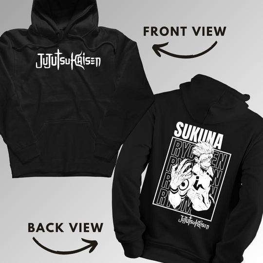 Sukuna Ryomen Jujutsu Satoru Double Sided Hoodies | Anime Shirt | Trendy Manga Clothing | Unisex Casual Wear