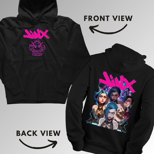 Jinx Arcane Double Sided Hoodies | Anime Shirt | Trendy Manga Clothing | Unisex Casual Wear