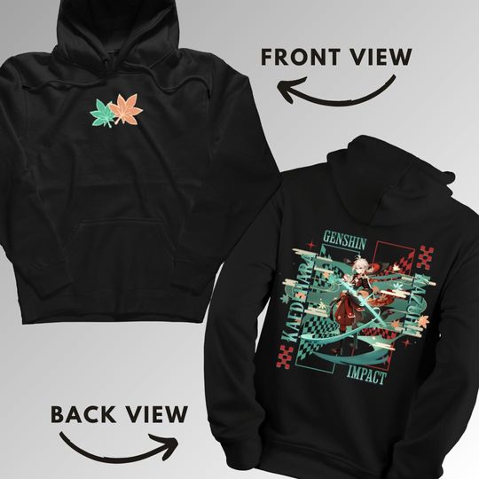 Kazuha Genshin Impact Double Sided Hoodies | Anime Shirt | Trendy Manga Clothing | Unisex Casual Wear