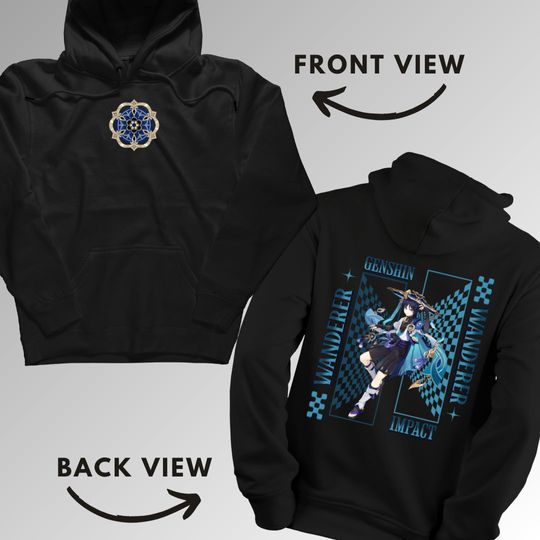 Wanderer Genshin Impact Double Sided Hoodies | Anime Shirt | Trendy Manga Clothing | Unisex Casual Wear