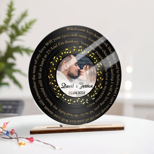 Personalized Vinyl Record with Photo, Valentines Day Gifts for Boyfriend, Girlfriend Gifts, Vinyl Record, Personalized Gifts, Song Plaque