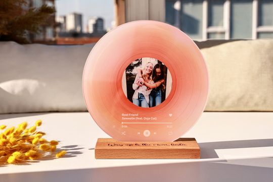 Personalized Vinyl Record with Photo - Birthday Gift for Her Him - Valentines Day Gift - Acrylic Song Plaque - Anniversary Gift for Friends