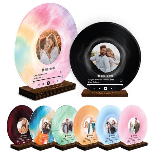 Song Record With Photo Valentine Gift, Personalized Song Plaque, Vinyl Record Anniversary Gift for Friends, Birthday Gift for Her Him