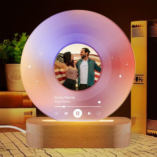 Personalized Vinyl Record with Photo Valentine's Day Gifts, Custom Vinyl Record, Christmas Music Plaque, Acrylic Song Plaque, Couple Gifts
