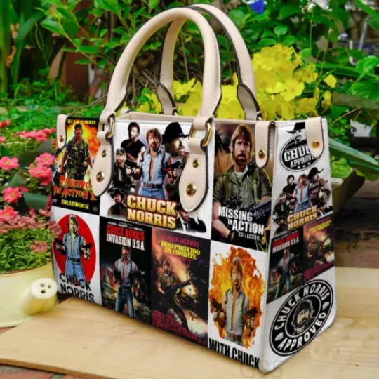 Chuck Norris Women Leather Handbag,Chuck Norris Fan Gift ShoulderBag