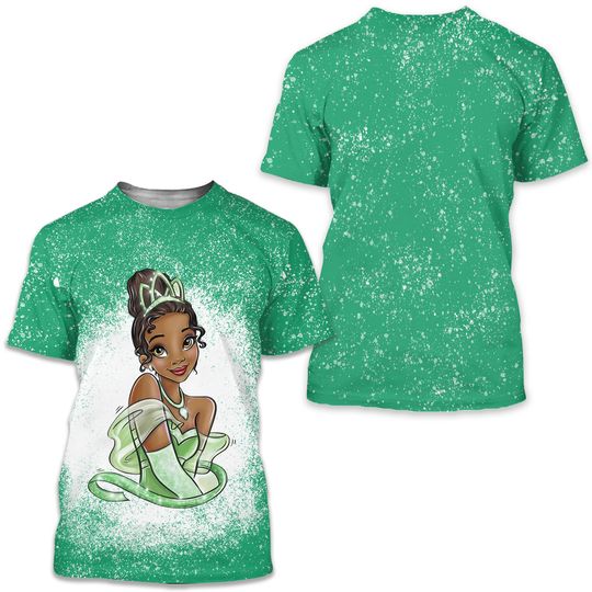 Princess tshirt, bleached princess shirt, tiana disney princess tee, Princess and the Frog tshirt