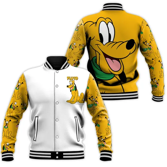 Christmas Pluto Jacket, Pluto Baseball Jacket, Disney Pluto Jacket, Disney Jacket