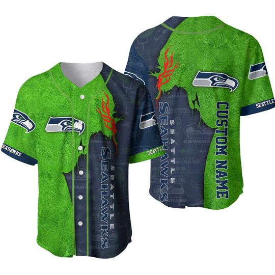 Personalized football Seattle Seahawks Baseball Sportswear Tops