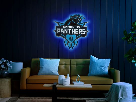 Carolina Panthers Neon Sign, Football Lover Gift, Game Day Gift, Home Decor