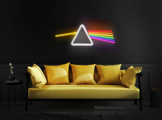 Dark side of the moon neon sign, Pink Floyd neon sign, Rainbow neon sign, Prism neon sign, Music neon sign, Pink Floyd gift,Pink Floyd decor