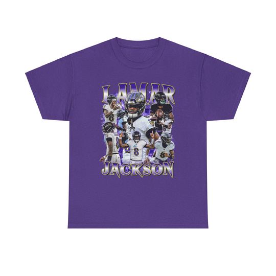 Retro Lamar Jackson Vintage Tee, Baltimore Ravens Football Fan Shirt
