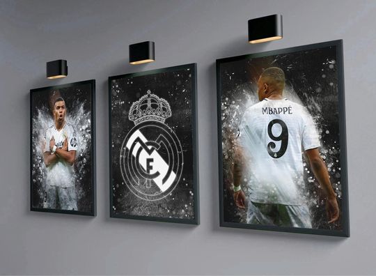 Kylian Mbappe  - Real Madrid Poster - Mbappe Poster - Soccer Art - Football Art - Football Poster