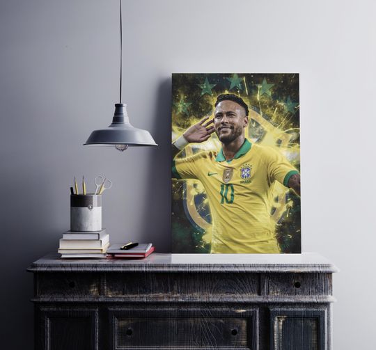 Neymar Jr. Brazil Poster - Football Poster - Soccer Poster Art - Brazil Poster - Legendary Player - Brazil Team