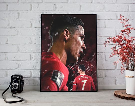 Cristiano Ronaldo Poster - Football Poster - Soccer Poster Art - Manchester United Poster - Legendary Player - CR7 - Man Utd