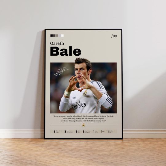 Gareth Bale Poster, Soccer Star Print, Football Decor, Sports Illustration, Fan Gift, Bale Real Madrid Artwork, Home Decor