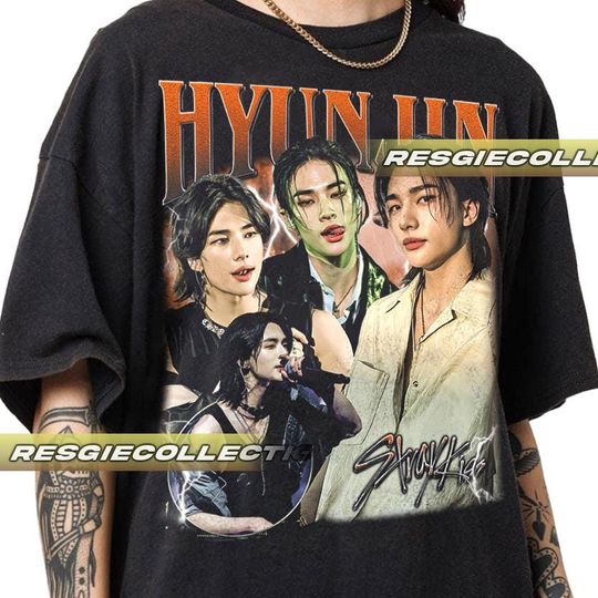 Limited Hyunjin Stray Kids KPop Tshirt Vintage Unisex Shirt