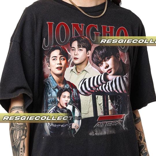 Vintage Jongho Ateez Kpop Tshirt, Limited Edition Unisex Softstyle Shirt, Korean Pop Fan Gift, Retro Tee, Music Merch