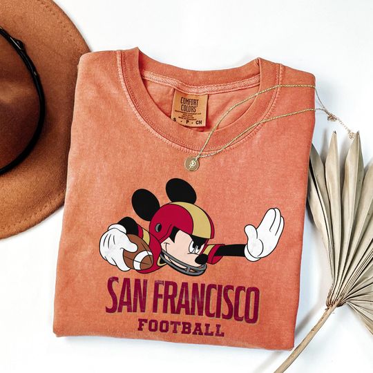 Mickey San Francisco Football Comfort Colors - Stylish Disney Sports Tshirt for Fans,  Adults Apparel, Game Day San Francisco Tshirt
