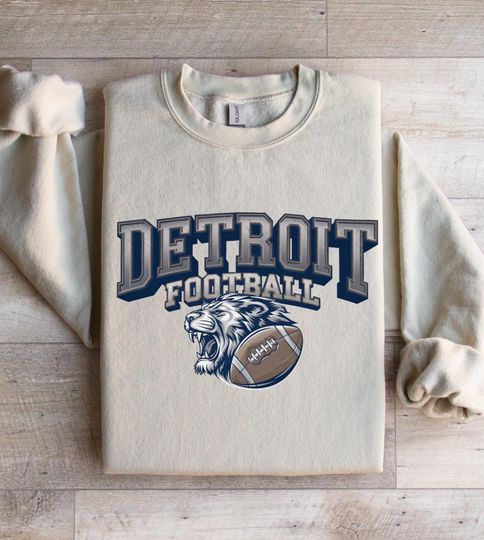 Discover Detroit Football Sweatshirt | Retro Distressed Crewneck Shirt | Game Day Shirt Gift for Fans, Detroit Retro Sweater, Detroit Fans