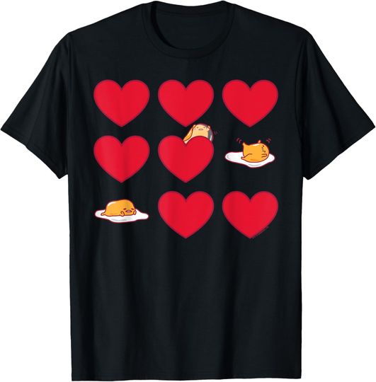 Gudetama Hearts & Eggs Valentine's T-Shirt, Valentine Day T-Shirt