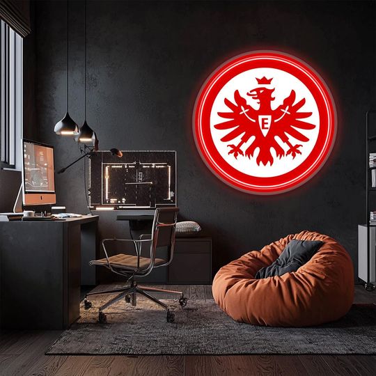 Eintracht Frankfurt UV Printed Plexi Neon Neon Signs, Bundesliga League, Football Team Emblem, Soccer Team Logo, Gift For Him