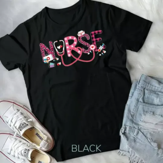 LOVE Stethoscope Nurse Life Valentine Day T-Shirt