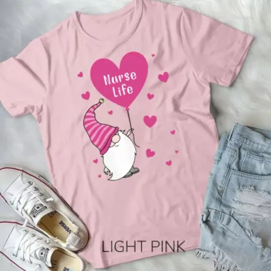 Nurse Life Valentine Gnome Nurse Gift Valentine's Day T-Shirt