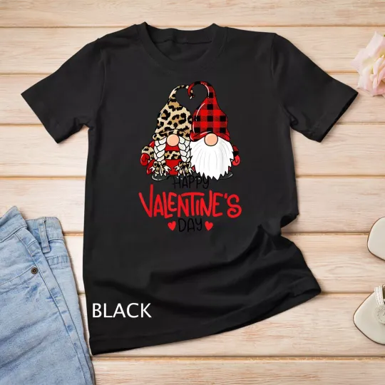 Happy Valentines Day Gnomes couple Valentines day T-Shirt