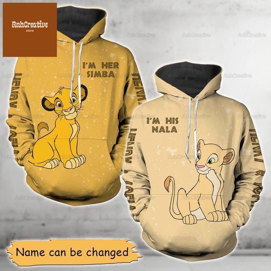 Custom Simba And Nala Couple Hoodie, Lion King Matching Hoodie, His And Her Hoodie, Disney Movie Hoodie
