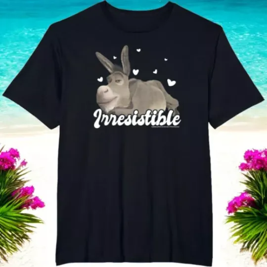 Shrek Donkey Irresistible Retro Hearts Valentine's Day T Shirt