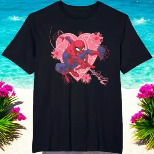 Spider-Man Hearts Flowers Valentine's Day T Shirt
