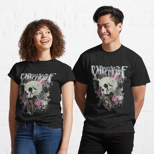Bullet for My Valentine Skull and Roses Valentine's Day T-Shirt